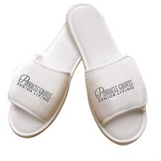 Open Toe Terry Slipper with Velcro Closure